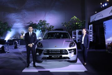 Mr Christoph Choi, Managing Director of Porsche Indonesia (left), and Ms Calista Tambajong, Head of Public Relations of Porsche Asia Pacific, jointly unveiled the new Porsche Macan in Indonesia