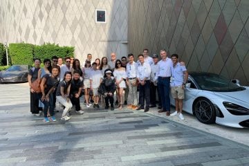 McLaren owners together with the Fairline team at the driveway of W hotel, Sentosa