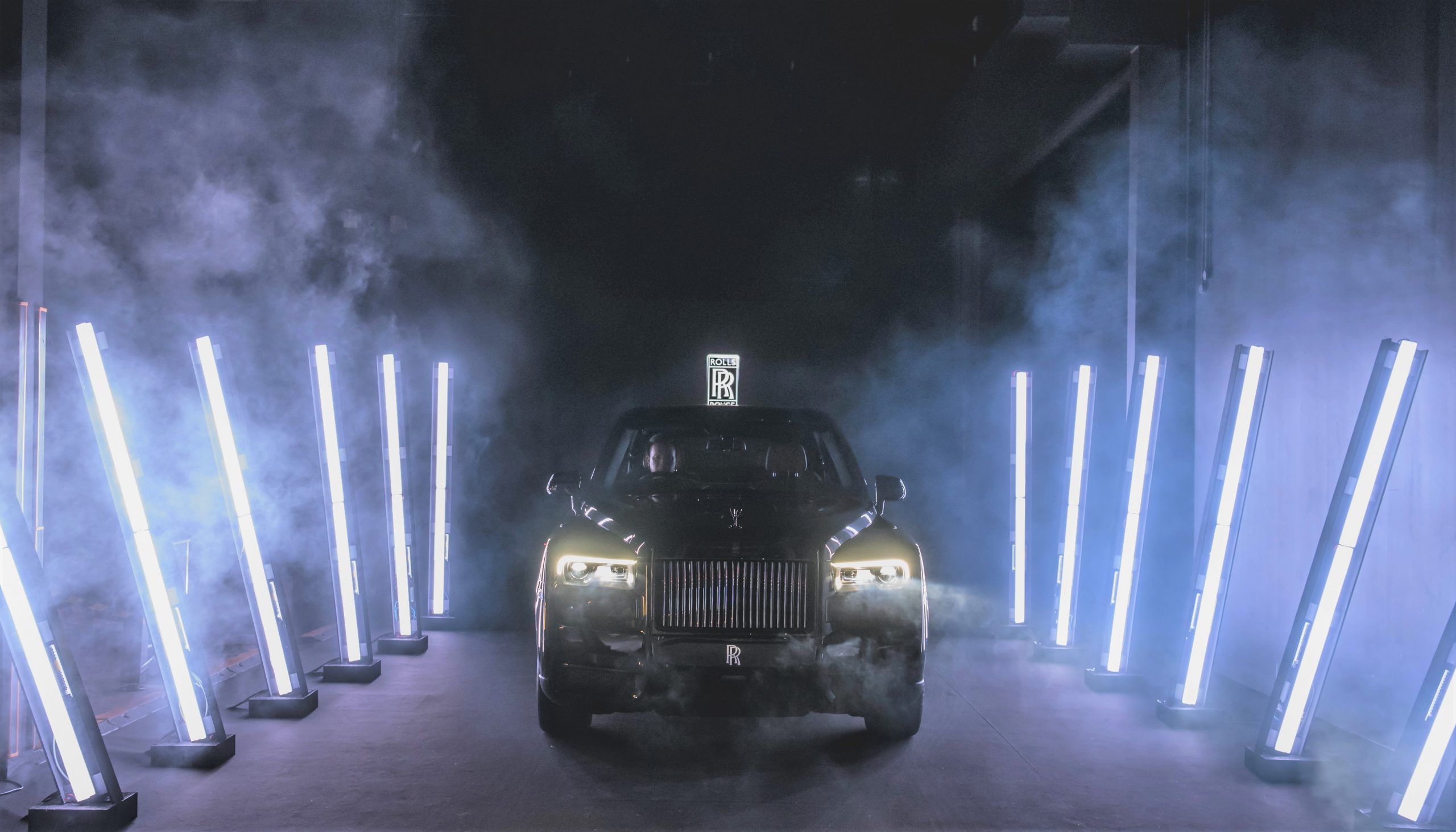 The new Rolls-Royce Black Badge Cullinan makes its entry at the launch event