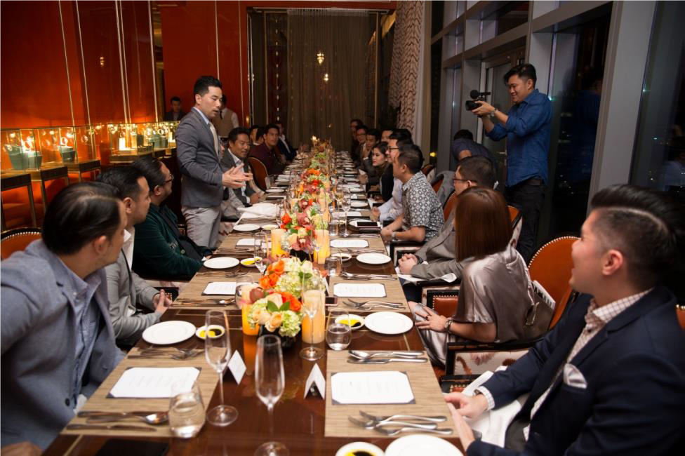 Mr Christoph Choi, Managing Director of Porsche Indonesia, delivering a welcome address before the commencement of dinner