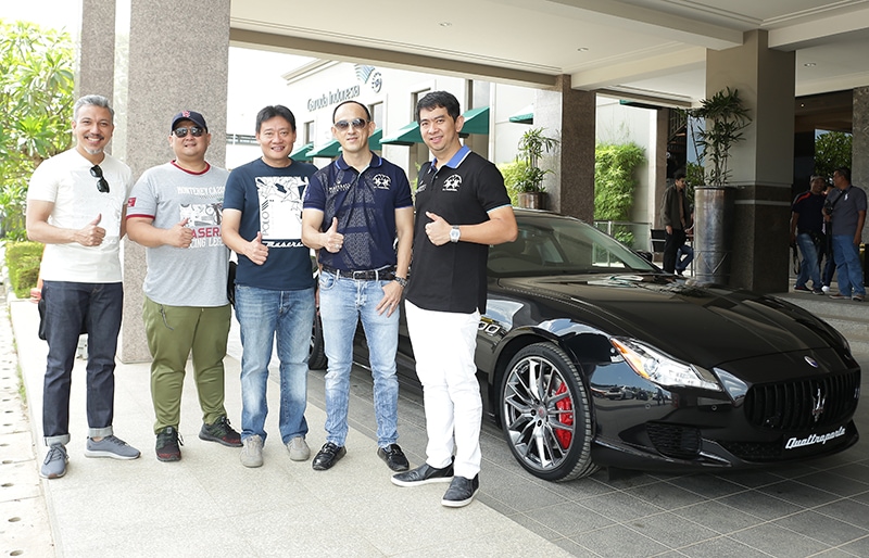 (From left to right) Racing car enthusiast Mr Renaldi Hutasoit; Mr. Donny S. Makalew, General Manager for Sales and Aftersales, Rolls-Royce Motor Cars (Jakarta); Mr Arie Christopher, Director of Operations of Maserati Indonesia; and invited guests Mr Hadi Ong and Mr Victor Sanjaya